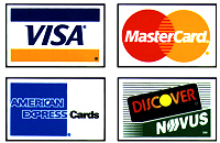 Accept Visa, MasterCard, American Express, and Discover