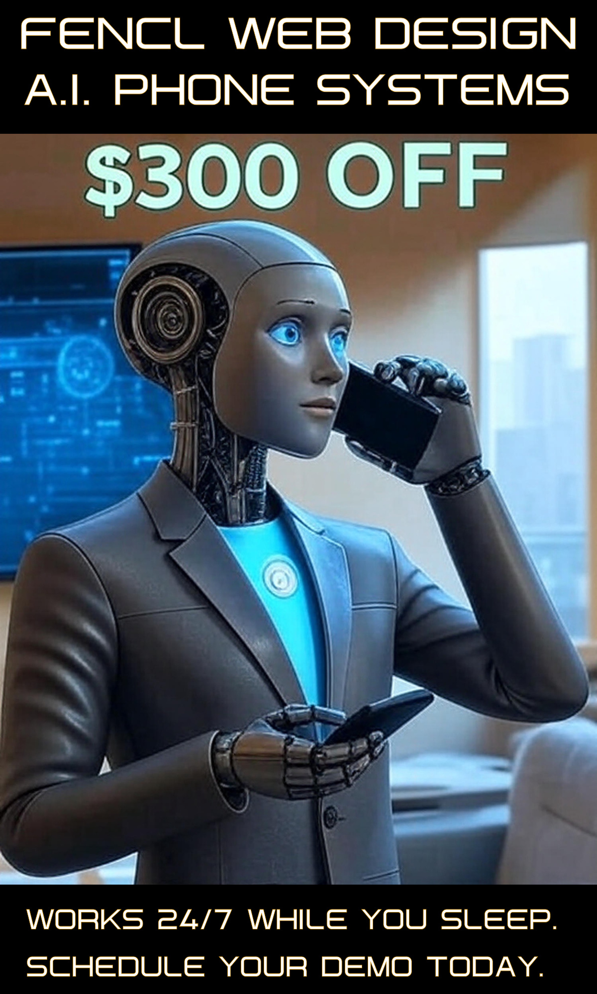 AI phone system automation concept