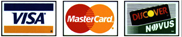 Visa, Mastercard, and Discover cards next to eachother
