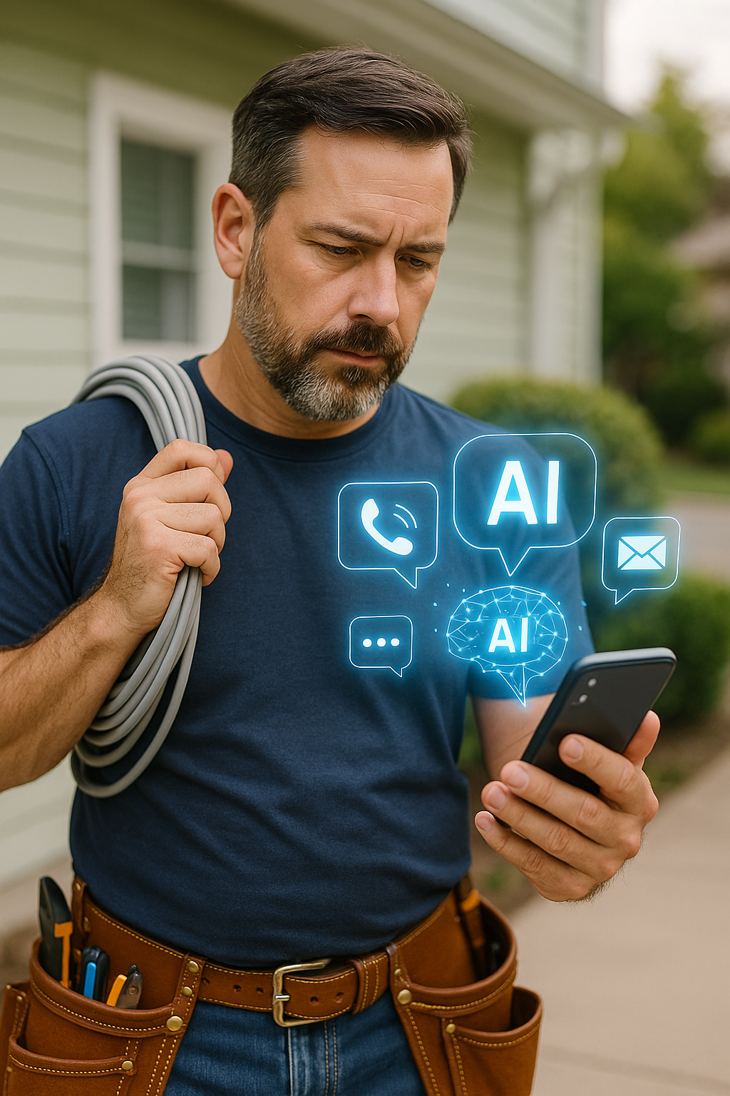 AI phone system automation concept