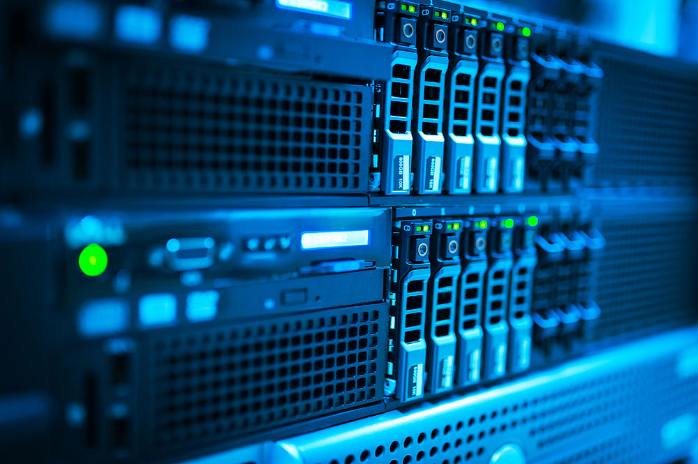 Web Hosting Servers in a Server Rack